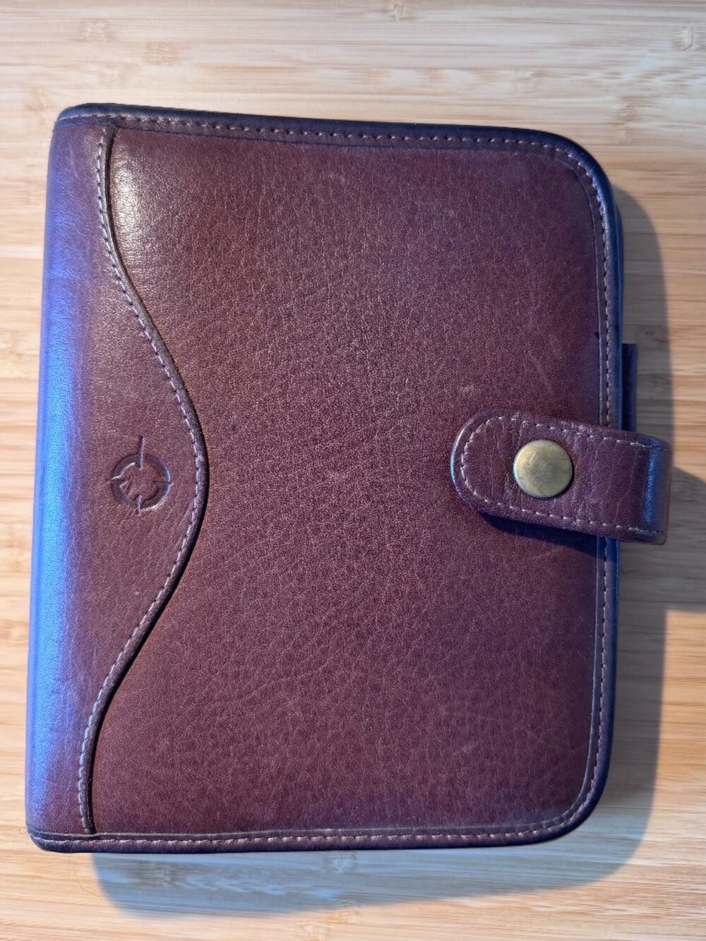 Franklin Covey Compact Brown Full Grain Leather 6-Ring Planner